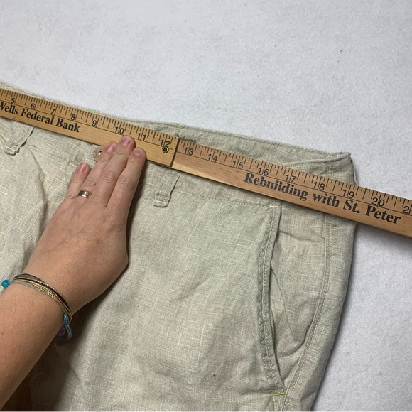 Tommy Bahama Relax 100% Linen Pants wide leg Cream color Back flap pockets 36x32 - Picture 4 of 10